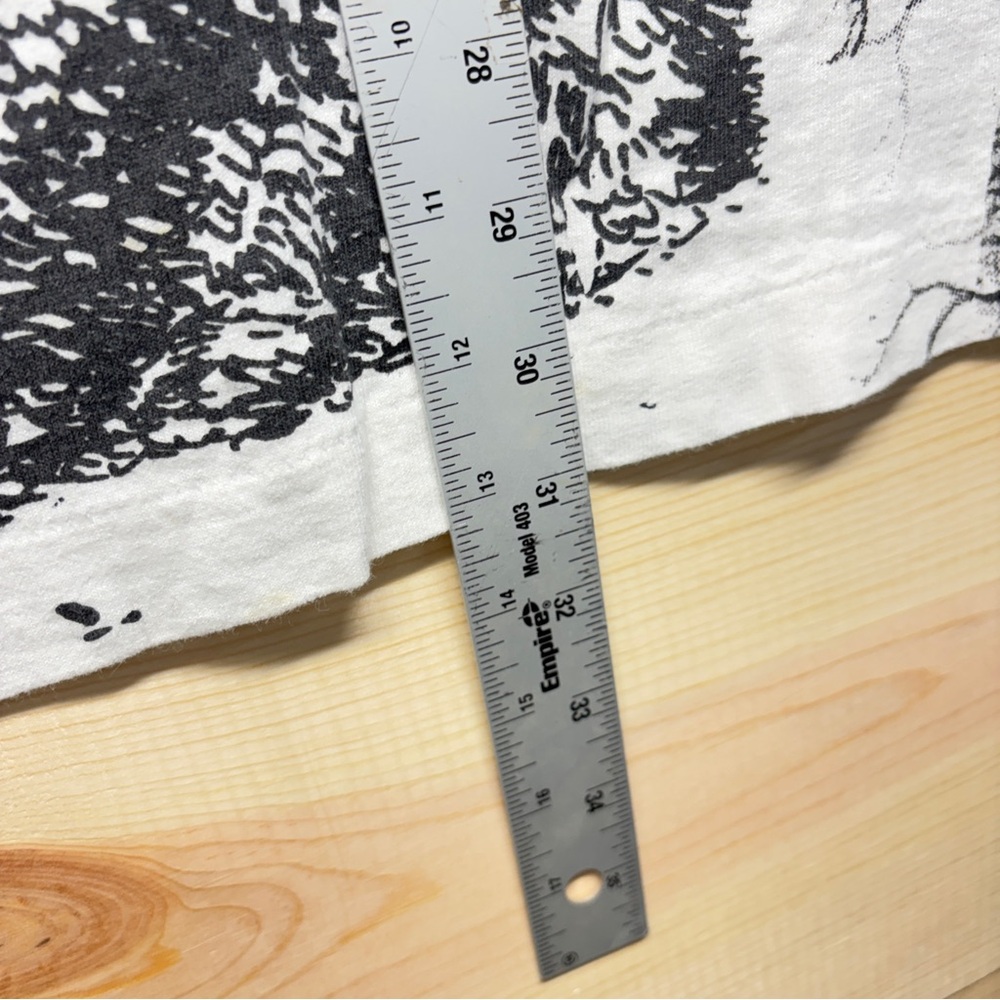 Vintage Wolf All Over Print Shirt Mens XL White Black ADA Single Stitch - Picture 10 of 14